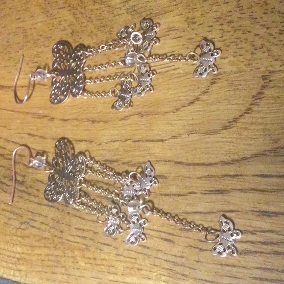 Gold long butterfly earrings❤️ - Picture 2 of 6